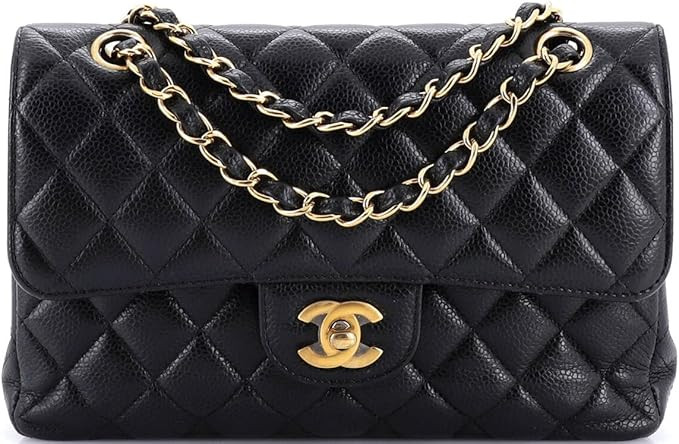 Amazon.com: Chanel, Pre-Loved Classic Double Flap Bag Quilted Caviar Small, Black : Amazon Luxury | Amazon (US)