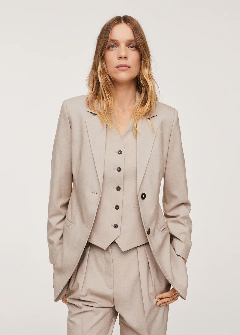 Patterned suit blazer | MANGO (US)