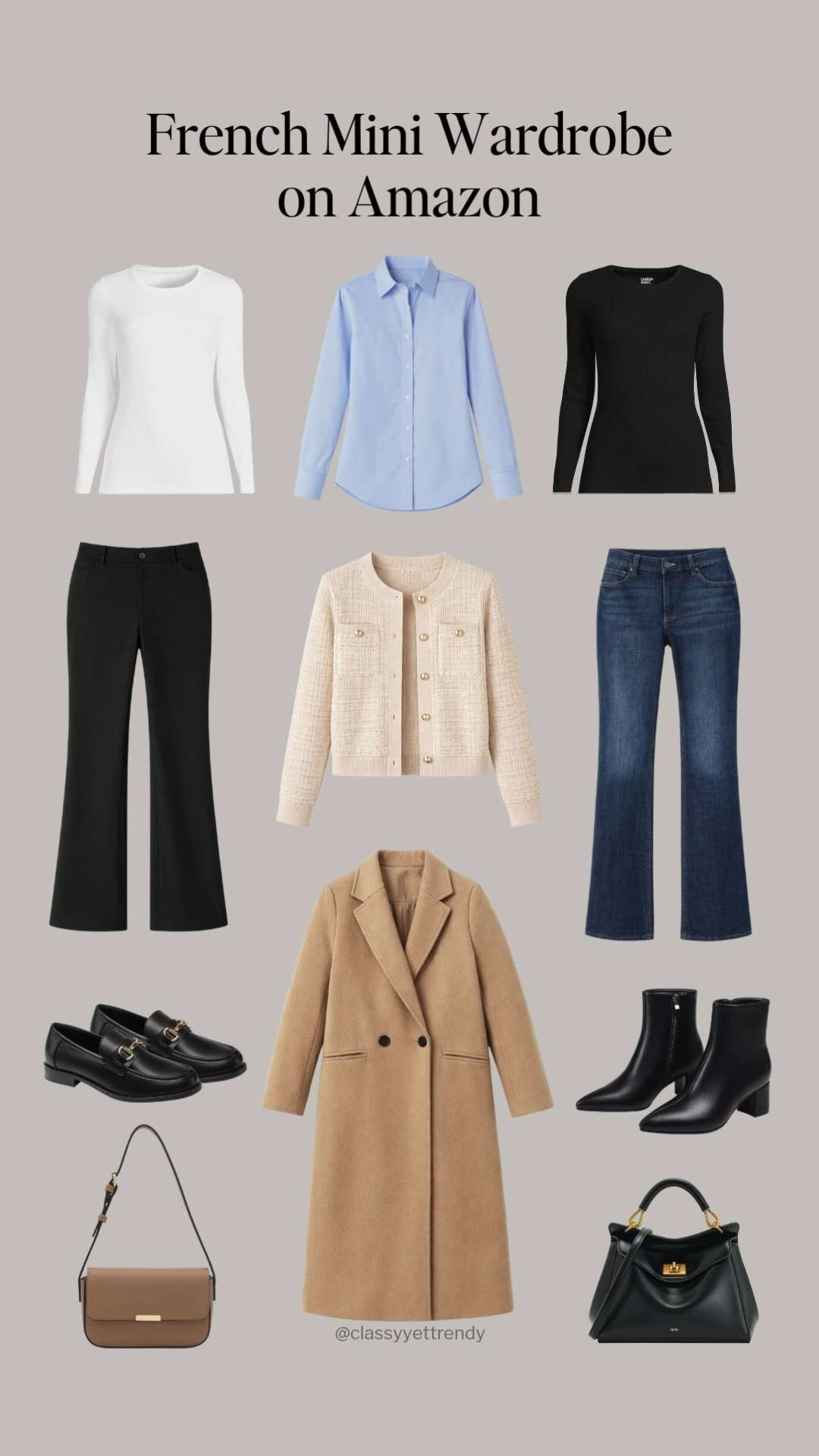 French Style On A Budget: 9-Piece Amazon Mini Wardrobe + 6 Outfit Ideas 🎉 Affordable and budget friendly, great fabrics and reviews ✔️ You can look chic by wearing the classic and timeless outfits!

how to style, outfit ideas, elevated outfit, wardrobe essentials

#stylehacks #stylingtips #howtostyle #founditonamazon #frenchminimalist
 

 #LTKootd #LTKFindsUnder50 #LTKWorkwear