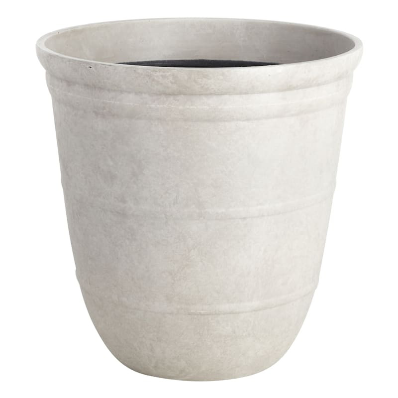 Ares White Stone Outdoor Planter, 18" | At Home