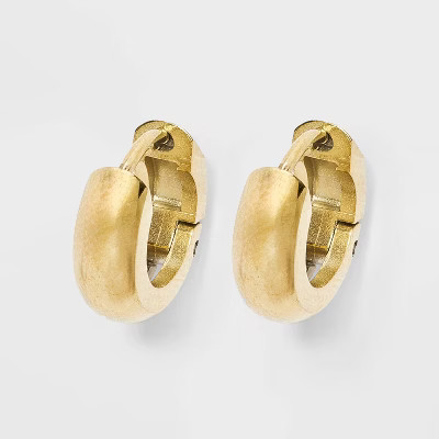 Hey Harper Waterproof Boyfriend Huggie Earrings - Gold | Target