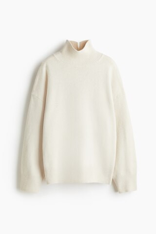 H & M - Oversized Mock-Turtleneck Sweater - Beige | H&M (US + CA)