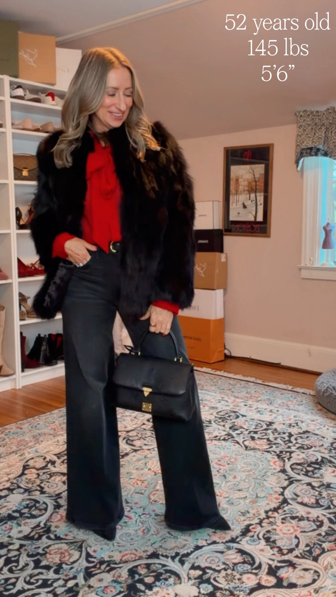 Date night, outfit, outfit idea, high, waisted, jeans, wide leg, jeans, night out outfit, Lily Silk, mother jeans, booties, faux for jacket, winter outfit, over 50 outfit, over 40 outfit, ￼

#LTKOver40