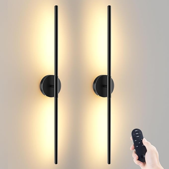 Battery Operated Wall Sconces Set of 2, 360°Rotation Wireless Rechargeable Wall Lights: Dimmable... | Amazon (US)