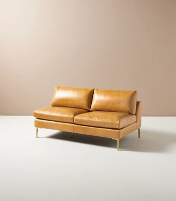 Bowen Modular Leather Armless Sofa | Anthropologie (US)