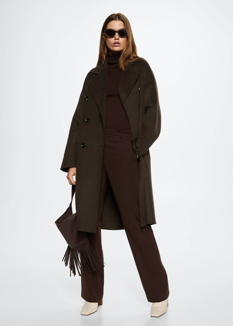 Handmade oversized wool coat | MANGO (US)