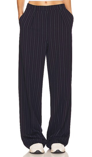 Aurélie Pants in Navy Pinstripe | Revolve Clothing (Global)