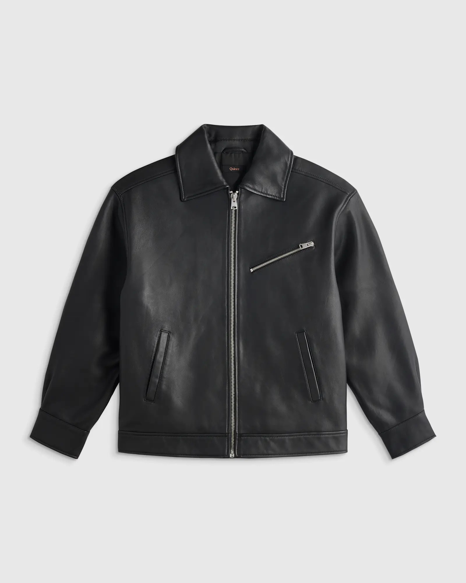 100% Leather Oversized Bomber Jacket | Quince