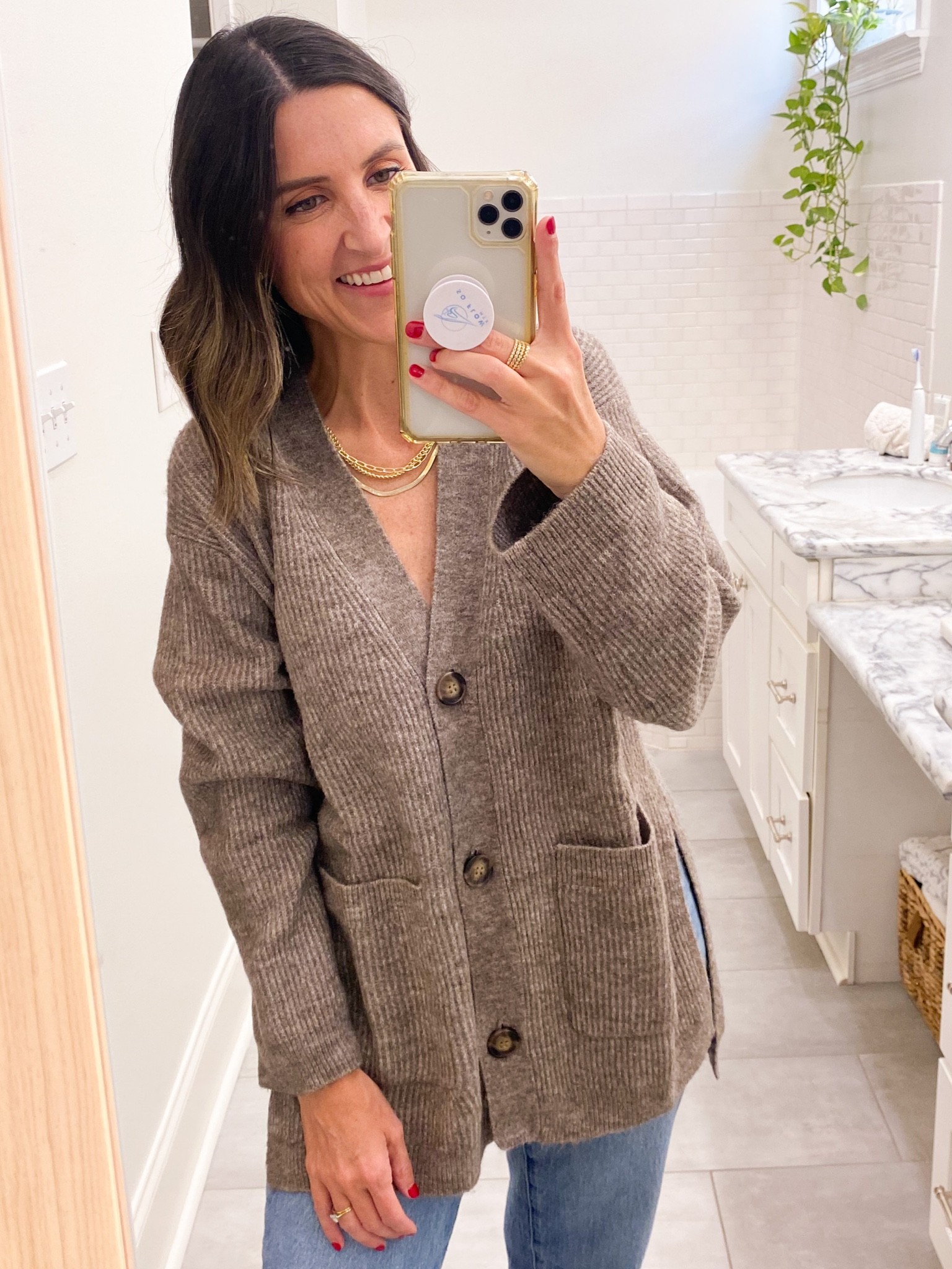 Obsessed with this cozy grandpa cardigan! Wearing XS. Not itchy  

#LTKunder50 #LTKSeasonal