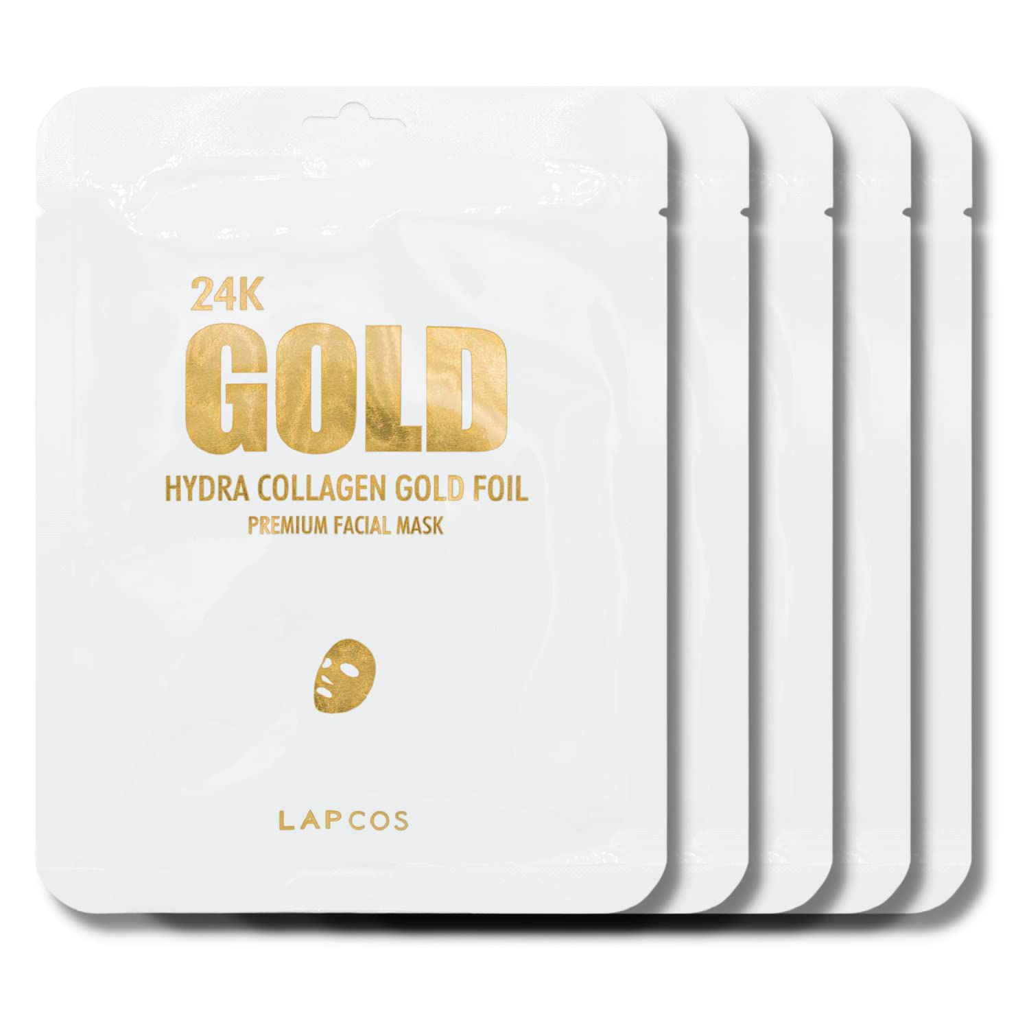 LAPCOS 24K Gold Hydra Collagen Premium Face Mask (5 Pack) Anti Wrinkle Treatment for Fine Lines &... | Amazon (US)