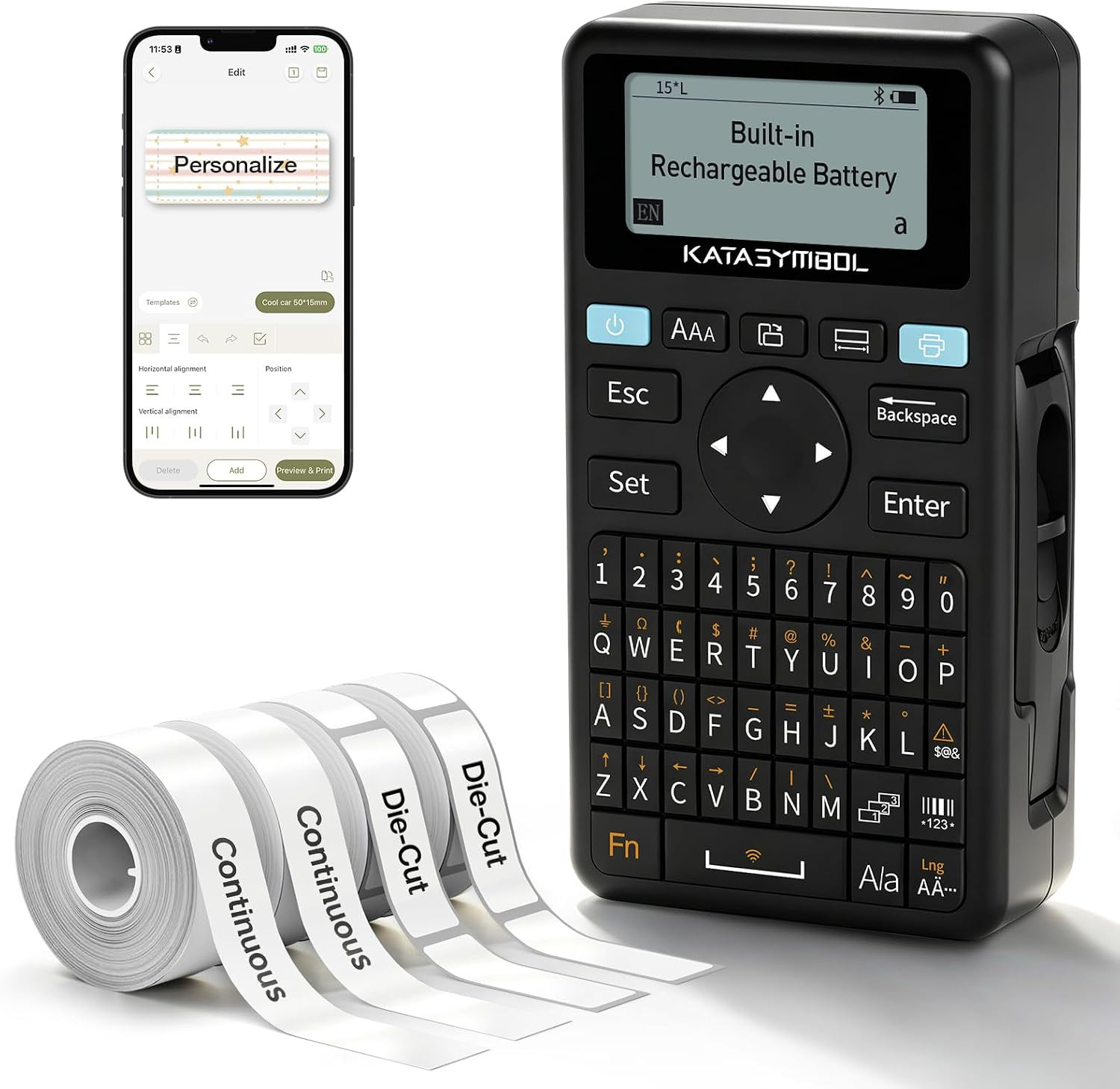 SUPVAN E11 Keyboard & Bluetooth Label Maker Machine with 4 Tapes | Amazon (US)