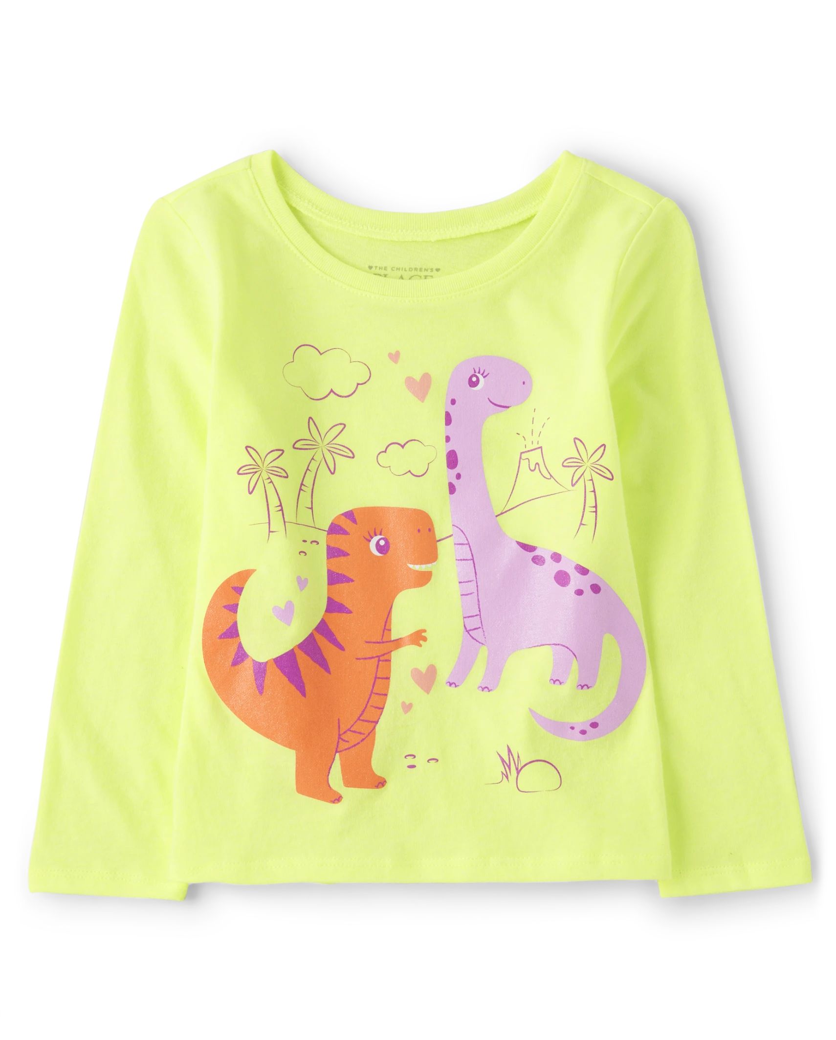 Baby And Toddler Girls Dino Graphic Tee - s/d lime zest | The Children's Place