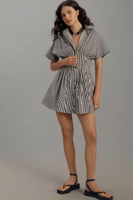 The Tobie Button-Front Pleated Shirt Dress by Exquise: Mini Edition | Anthropologie (US)