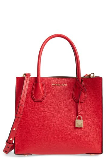 Michael Michael Kors 'Medium Mercer' Leather Tote - Red | Nordstrom
