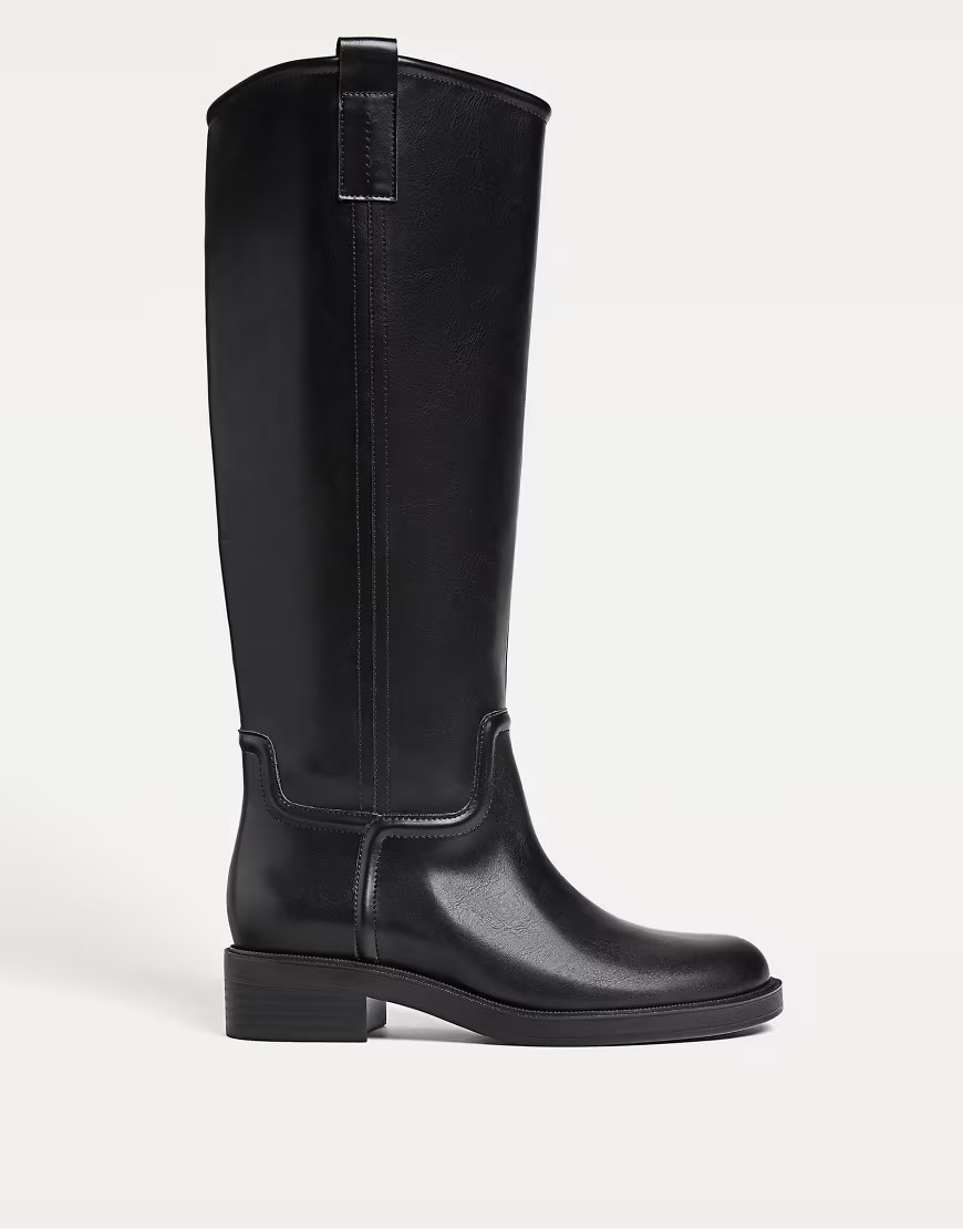 Stradivarius – Kniehohe Reitstiefel in Schwarz | ASOS (Global)