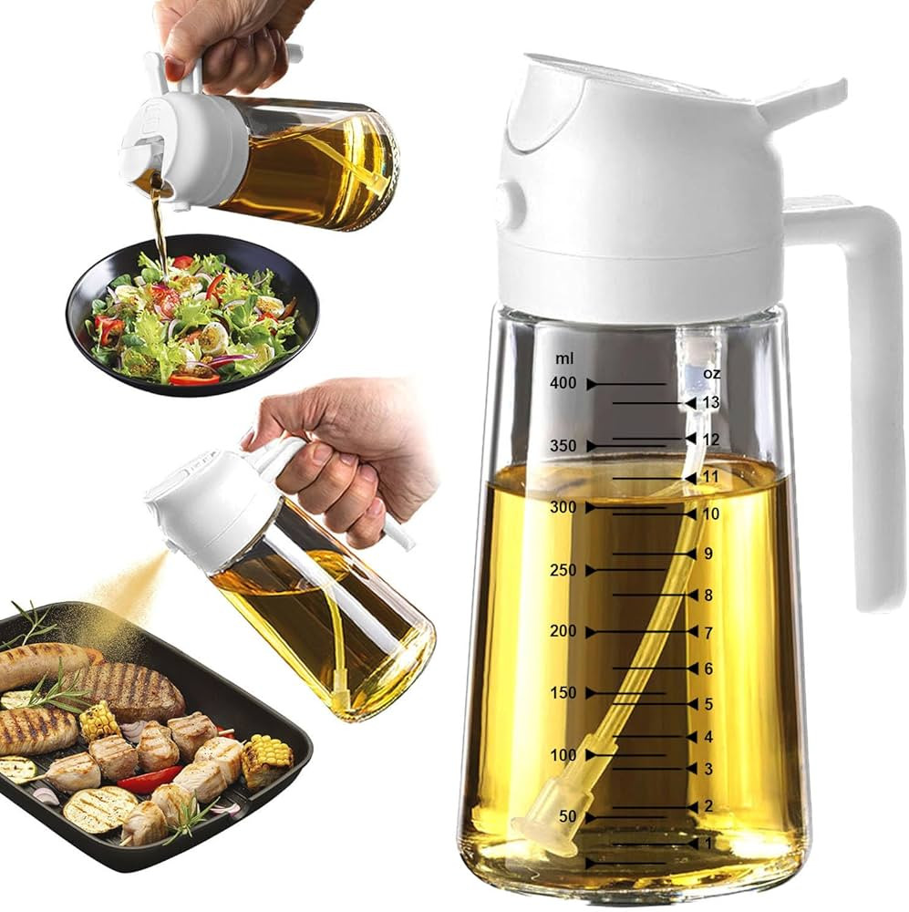 TrendPlain 16oz/470ml Glass Olive Oil Sprayer for Cooking – 2 in 1 Olive Oil Dispenser Bottle f... | Amazon (US)
