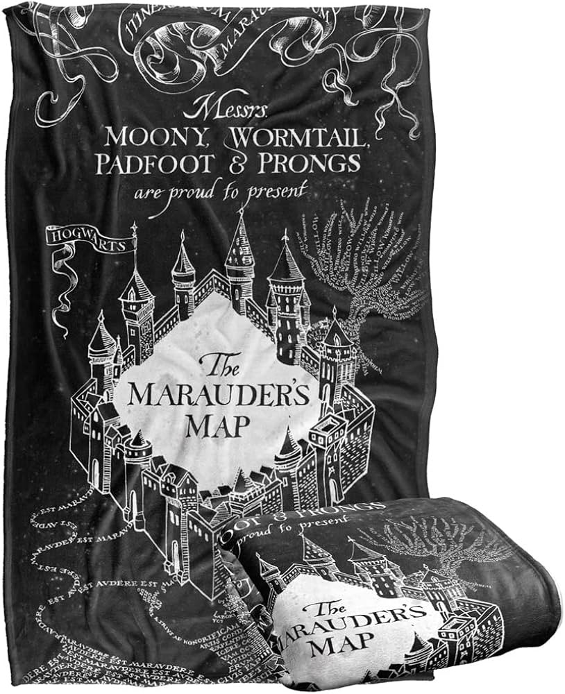 Harry Potter Marauder's Map Officially Licensed Silky Touch Super Soft Throw Blanket 36" x 58", B... | Amazon (US)