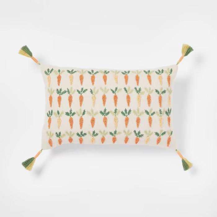 Carrots Lumbar Throw Pillow Cream/Orange - Threshold™ | Target