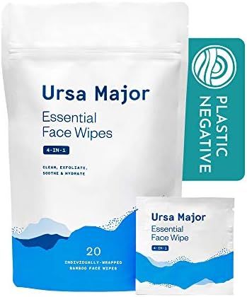 Ursa Major Essential Face Wipes | Natural, Biodegradable, Cruelty-Free | Cleanse, Exfoliate, Soot... | Amazon (US)