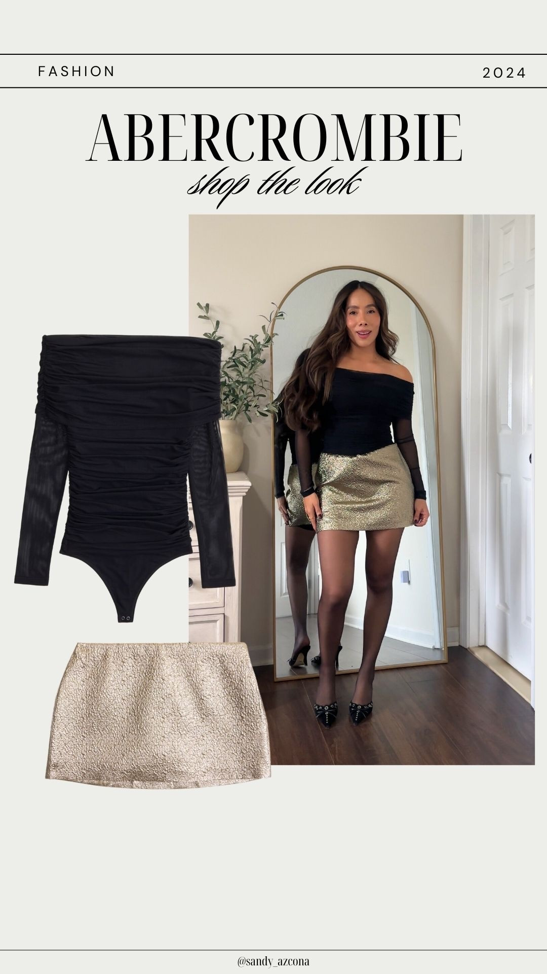 Off shoulder mesh bodysuit and metallic skirt perfect for a holiday party 

#LTKCyberWeek #LTKHoliday #LTKSaleAlert