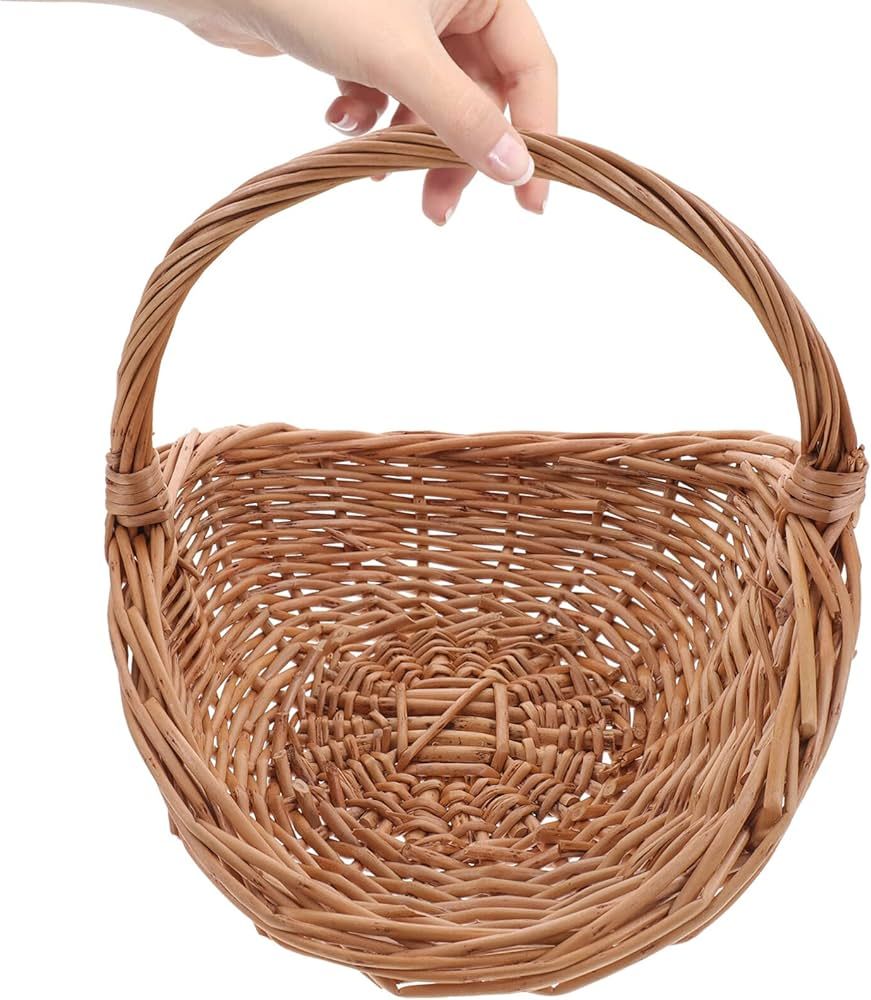 Kisangel 1pc Wicker Picnic Basket Woven Easter Baskets Empty Garden Harvest Basket Food Storage B... | Amazon (US)
