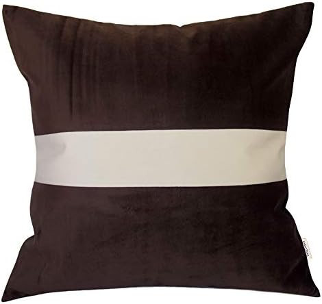TangDepot Hevey Velvet Decorative Throw Pillow Covers Cushion Covers Pillow Cases with Cream Whit... | Amazon (US)