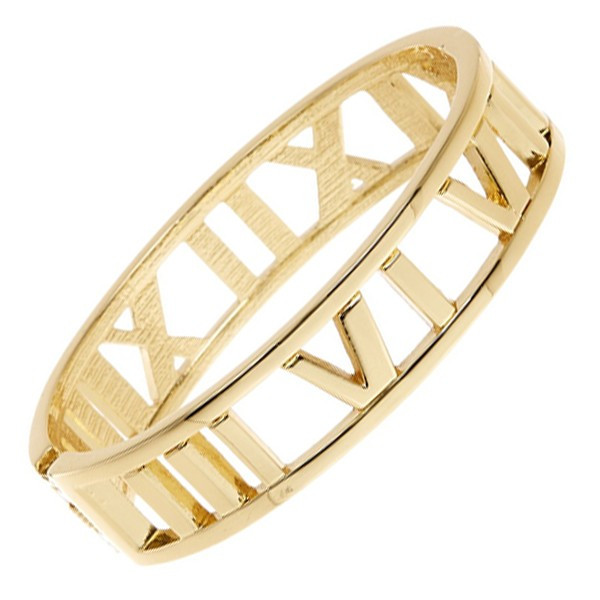 Roman Numeral Gold Bangle Bracelet | AHAlife