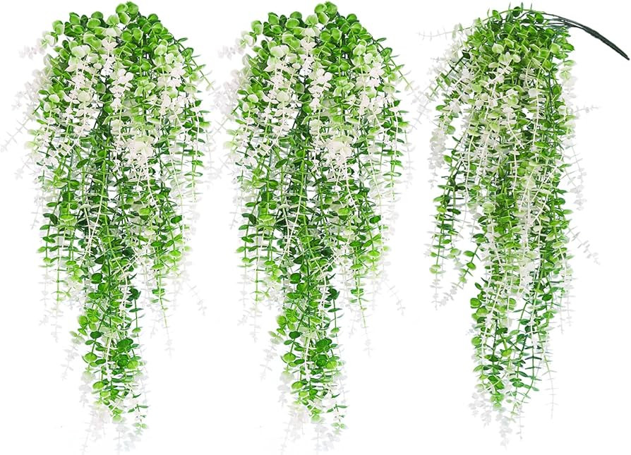 RECUTMS Fake Monkey Plants Hanging Eucalyptus Vines Fake Vines Faux Hanging Plants for Outdoor Ga... | Amazon (US)