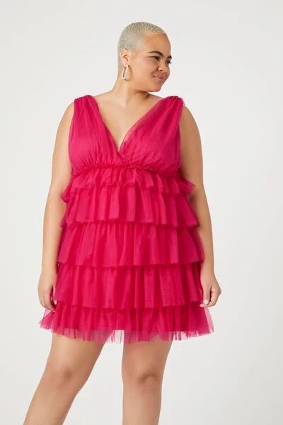 Plus Size Tiered Mesh Mini Dress | Forever 21 (US)
