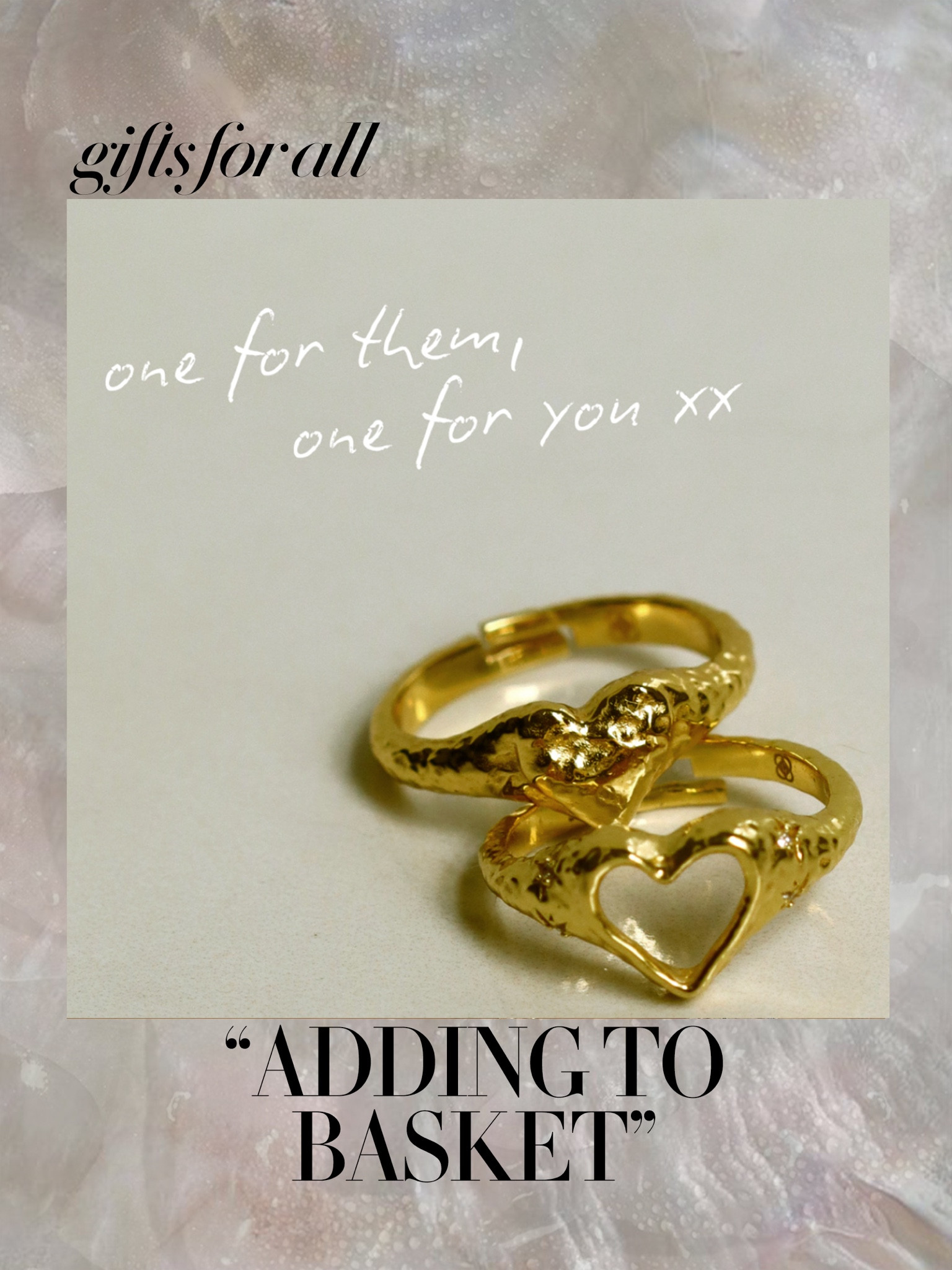 Adding to basket: two gold heart stacking rings, a simple, sweet gift for yourself… or someone you love 💛
.
gold heart rings | stacking rings | layering rings | gift jewellery | delicate rings | statement rings | everyday rings | jewellery gifting | minimal jewellery | elevated basics 

#LTKeurope #LTKgiftguide #LTKluxury