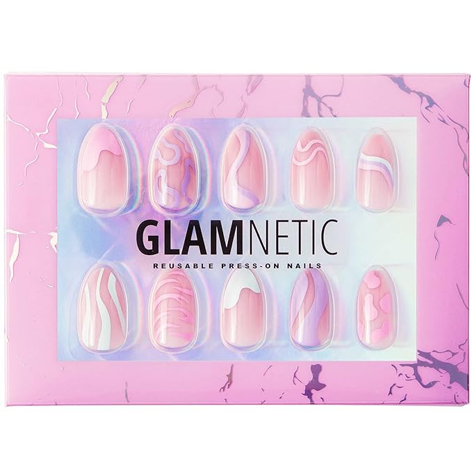 Glamnetic Press On Nails - Wild Card | Opaque UV Finish Short Pointed Almond Shape, Reusable Past... | Amazon (US)