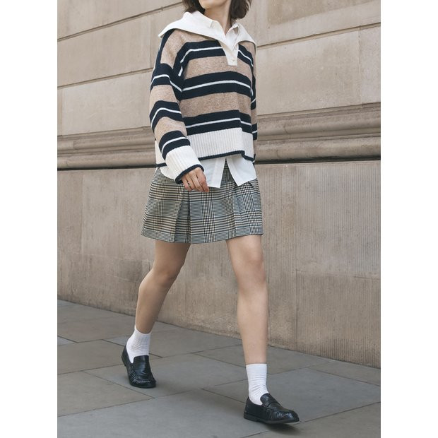 Buy Cream Check Print Mini Skirt 8 | Skirts | Argos | argos.co.uk