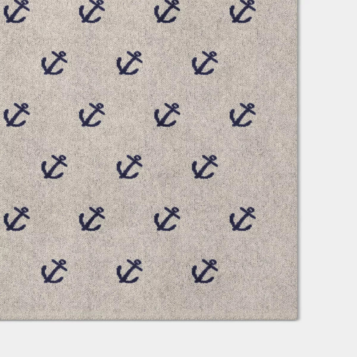Anchor Throw Blanket Ivory/Blue - Room Essentials™ | Target