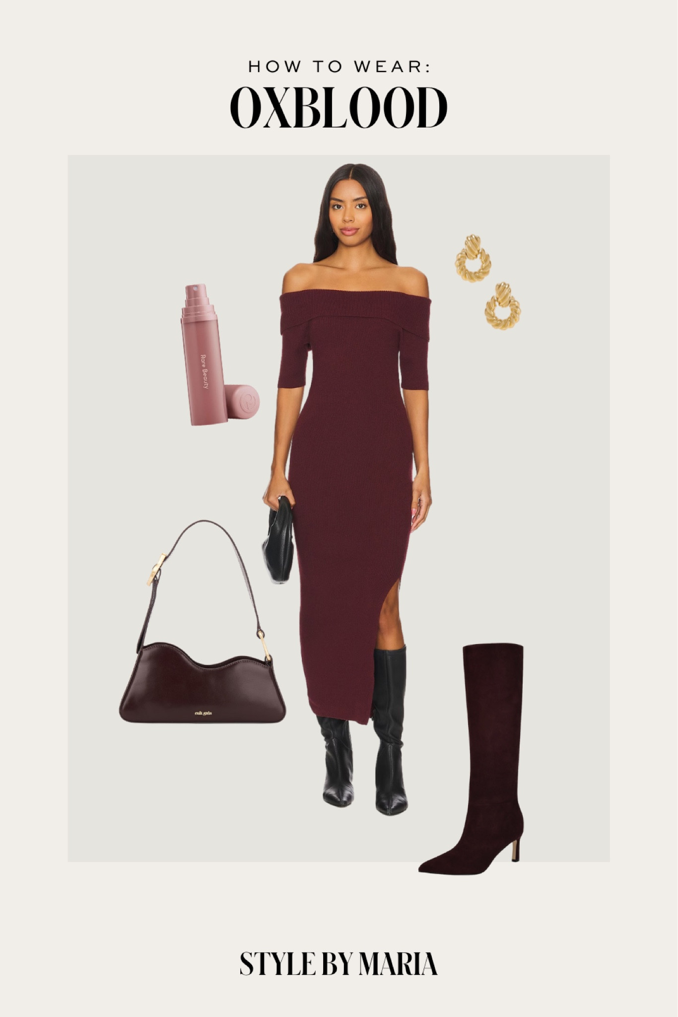 fall outfit ideas / fall date night outfit 
Burgundy sweater dress
Suede knee high boots
Cult Gaia shoulder bag 
Oxblood outfit ideas 


#LTKStyleTip #LTKSeasonal #LTKShoeCrush