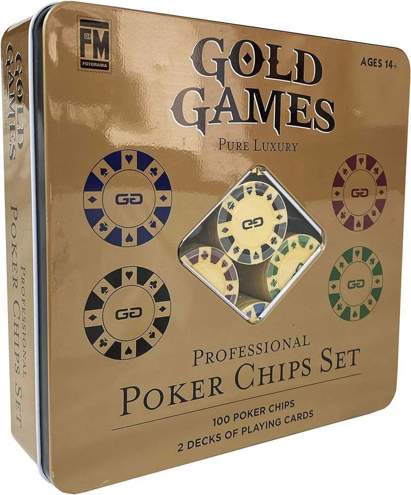 Gold Games Professional Poker Chips Set, 100 Poker Chips, 2 Decks of Playing Cards, Water-Resista... | Amazon (US)