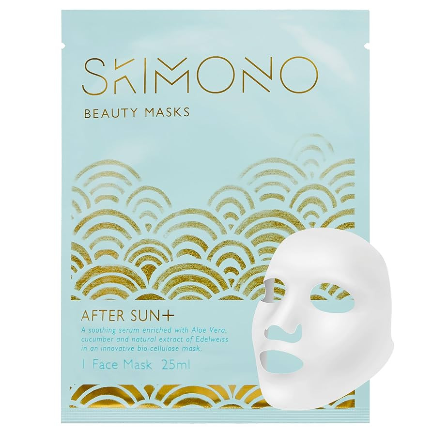 Skimono After Sun Moisturising Face Mask (1 Pack) Bio-Cellulose Cooling Face Mask with Aloe Vera,... | Amazon (UK)