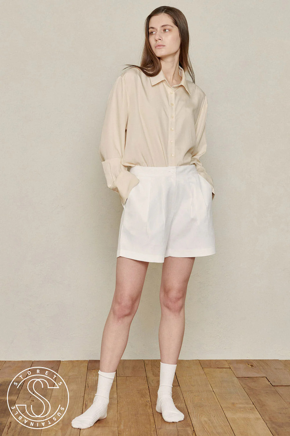 Recycled Poly Pintucked Shorts | Storets (Global)