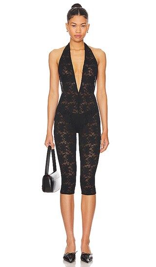 Aissa Catsuit in Jet Black | Revolve Clothing (Global)