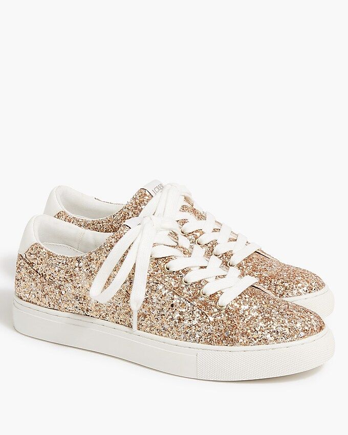 Glitter lace-up sneakers | J.Crew Factory
