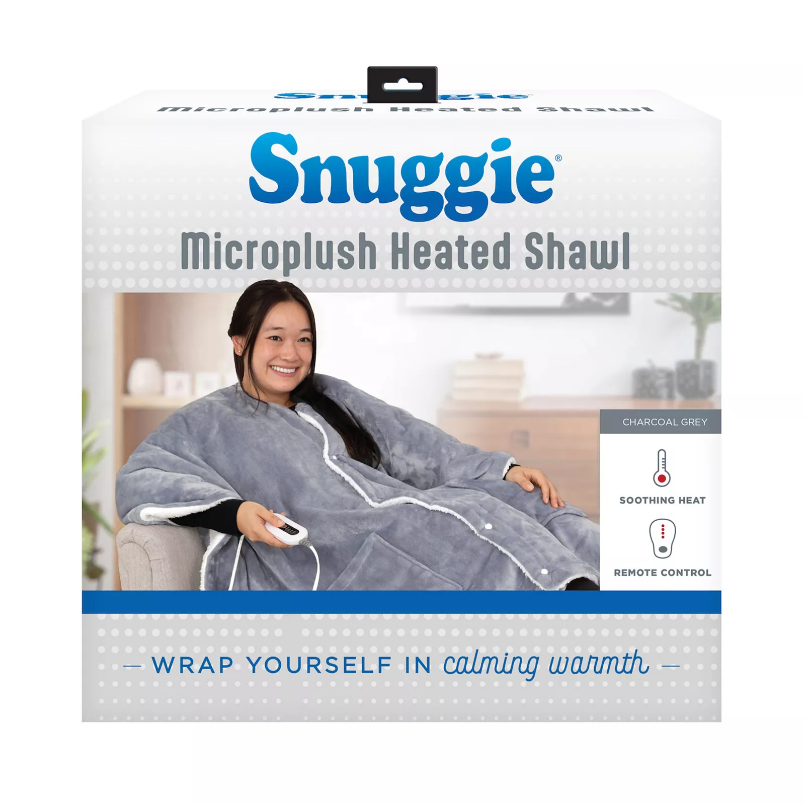 Snuggie Microplush Heated Shawl Wearable Blanket, Grey | Kohl's