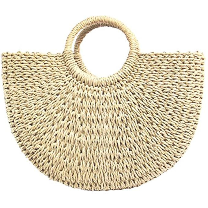 Women Straw Bag Large Weave Handbags Handwoven Tote Summer Bag Beach Bag | Amazon (US)