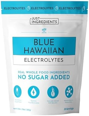 Blue Hawaiian Electrolytes Drink Mix | 30 Servings | Organic Coconut Water, Blue Spirulina & 5 Ke... | Amazon (US)