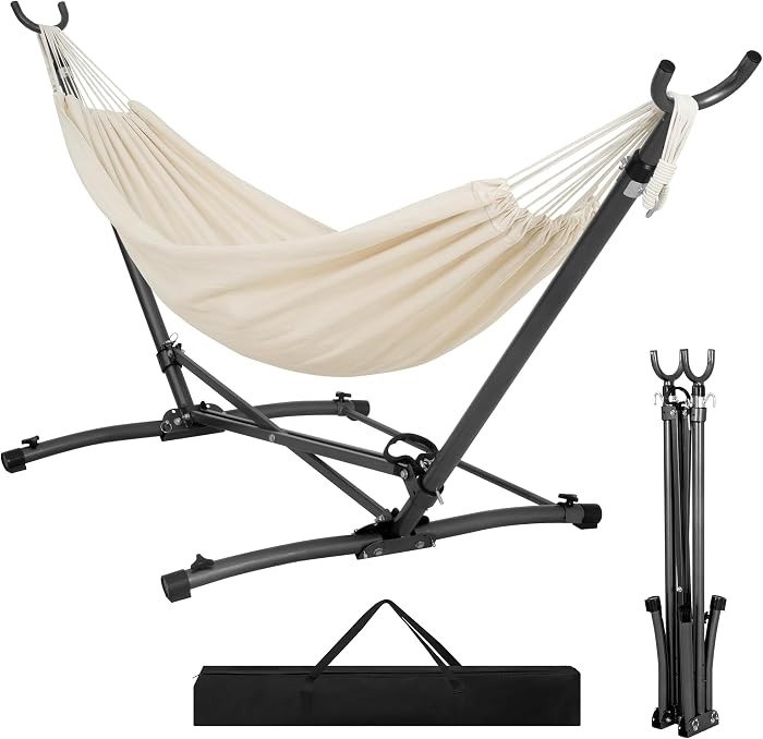 Portable Hammock with Folding Hammock Stand,Heavy Duty Steel Hammock Stand for Indoor and Outdoor... | Amazon (US)