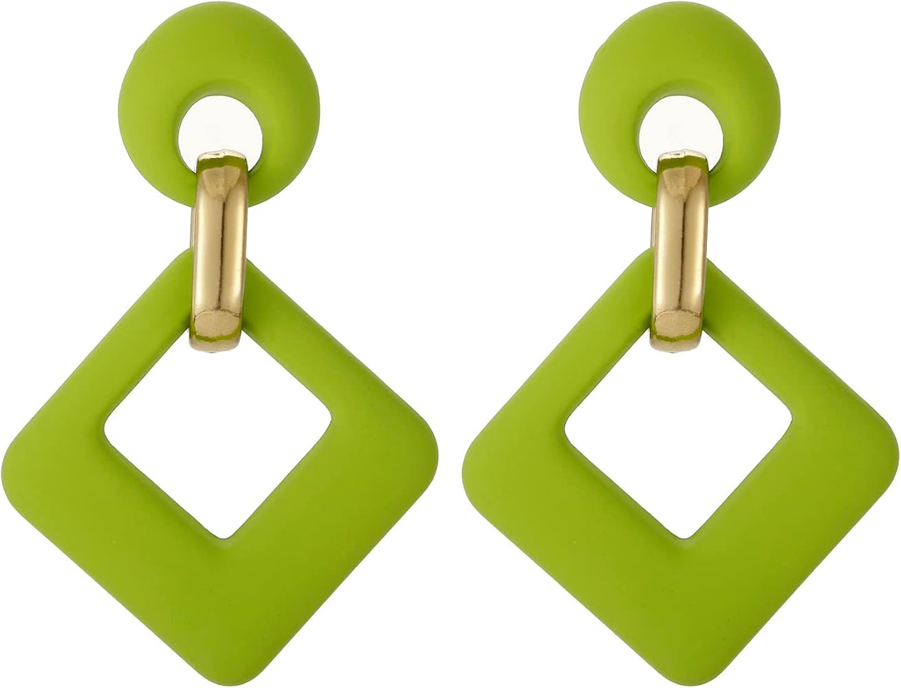 RUOFFETA Acrylic Rectangle Earrings, Fashion Acrylic Square/Oval/Hoop Statement Drop Earrings for... | Amazon (US)