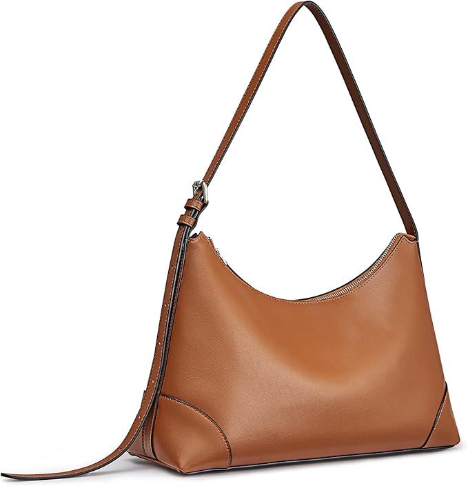 S-ZONE Genuine Leather Purses for Women Shoulder Bag Hobo Bags Handbags Adjustable Strap | Amazon (US)