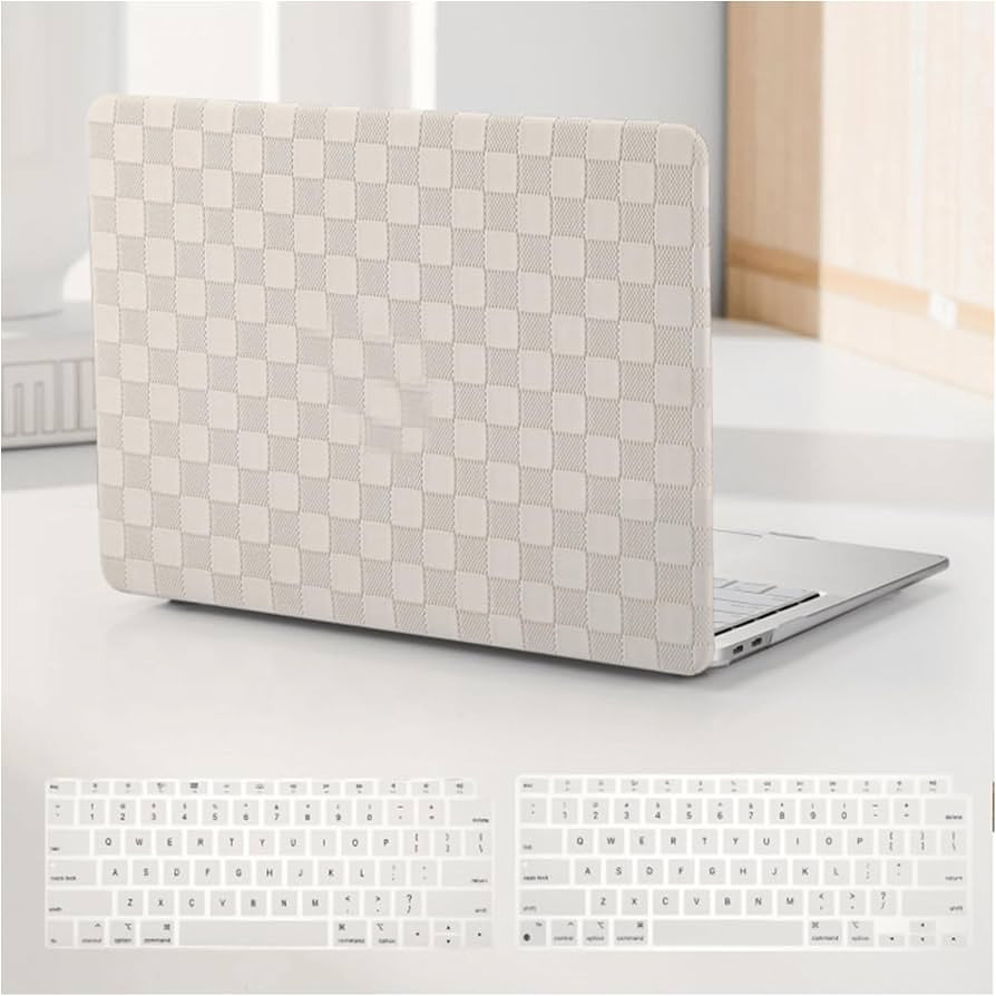 Compatible with MacBook Air 13 Inch 2022 2021-2018 M1 A2337 A2179 A1932, Checkered Textured Cream... | Amazon (US)