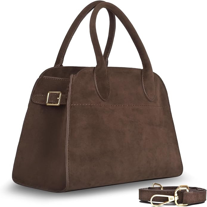 Suede Tote Bag for Womens-Retro Faux Leather Suede Handbags, Trendys Top Handle Bag,Coffee Satche... | Amazon (US)