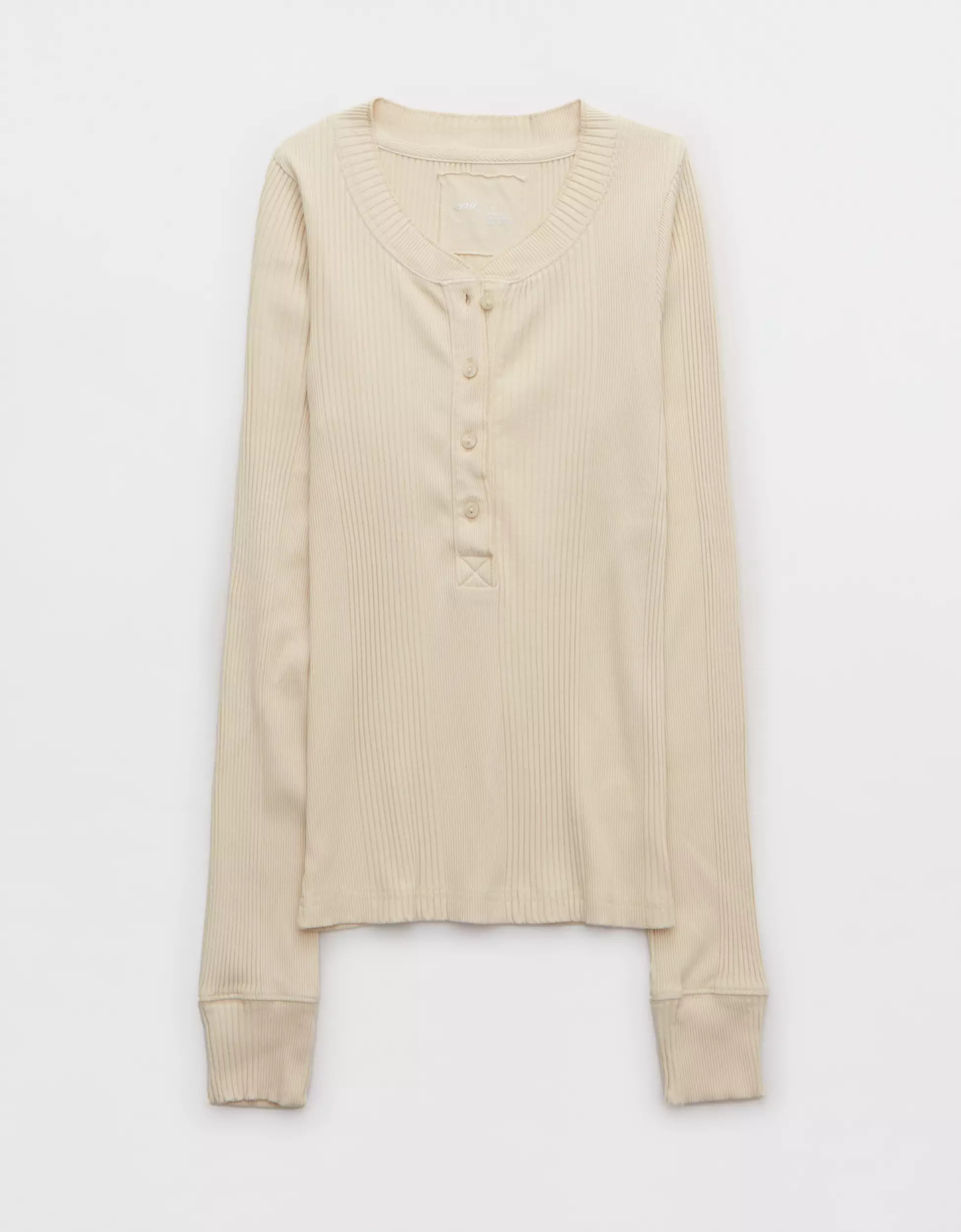 Aerie Road Trip Long Sleeve Henley T-Shirt | Aerie