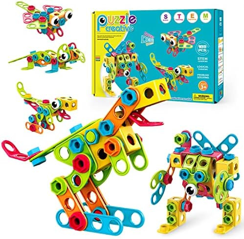 189 PCS STEM Toys Building Blocks - Toddler Toys for 3 4 5 6 7 8 Year Old Boys | Building Toys fo... | Amazon (US)