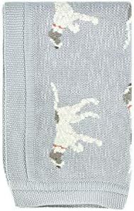 Creative Co-Op DF2527 40" L x 32" W Cotton Knit Baby Dog Blanket, Blue | Amazon (US)